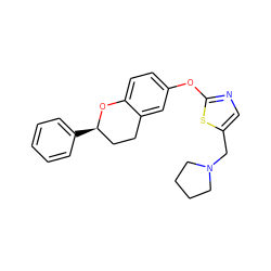 c1ccc([C@@H]2CCc3cc(Oc4ncc(CN5CCCC5)s4)ccc3O2)cc1 ZINC000145518446