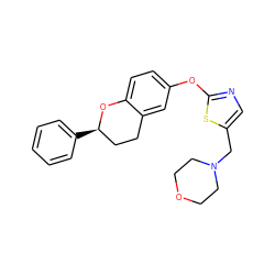 c1ccc([C@@H]2CCc3cc(Oc4ncc(CN5CCOCC5)s4)ccc3O2)cc1 ZINC000145462485