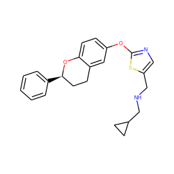 c1ccc([C@@H]2CCc3cc(Oc4ncc(CNCC5CC5)s4)ccc3O2)cc1 ZINC000145532494