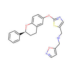 c1ccc([C@@H]2CCc3cc(Oc4ncc(CNCc5ccno5)s4)ccc3O2)cc1 ZINC000145538590