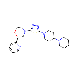 c1ccc([C@@H]2CN(c3nnc(N4CCC(N5CCCCC5)CC4)s3)CCO2)nc1 ZINC000084651874