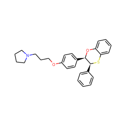 c1ccc([C@@H]2Sc3ccccc3O[C@@H]2c2ccc(OCCCN3CCCC3)cc2)cc1 ZINC000043079652