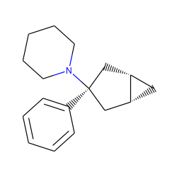 c1ccc([C@]2(N3CCCCC3)C[C@@H]3C[C@@H]3C2)cc1 ZINC000100643077