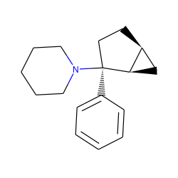 c1ccc([C@]2(N3CCCCC3)CC[C@H]3C[C@H]32)cc1 ZINC000013731065