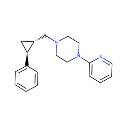 c1ccc([C@H]2C[C@@H]2CN2CCN(c3ccccn3)CC2)cc1 ZINC000013814469