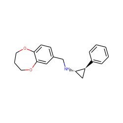 c1ccc([C@H]2C[C@@H]2NCc2ccc3c(c2)OCCCO3)cc1 ZINC000113361884