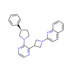 c1ccc([C@H]2CCN(c3nccnc3C3CN(c4ccc5ccccc5n4)C3)C2)cc1 ZINC000139370553