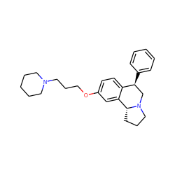 c1ccc([C@H]2CN3CCC[C@@H]3c3cc(OCCCN4CCCCC4)ccc32)cc1 ZINC000028885561