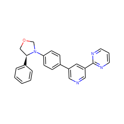 c1ccc([C@H]2COCN2c2ccc(-c3cncc(-c4ncccn4)c3)cc2)cc1 ZINC001772641640