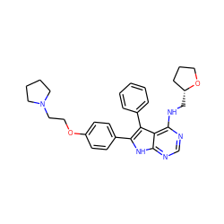 c1ccc(-c2c(-c3ccc(OCCN4CCCC4)cc3)[nH]c3ncnc(NC[C@@H]4CCCO4)c23)cc1 ZINC000035903319