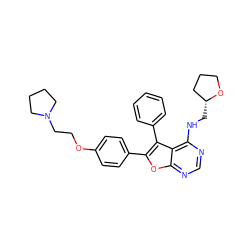 c1ccc(-c2c(-c3ccc(OCCN4CCCC4)cc3)oc3ncnc(NC[C@@H]4CCCO4)c23)cc1 ZINC000028879166