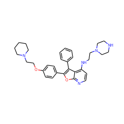 c1ccc(-c2c(-c3ccc(OCCN4CCCCC4)cc3)oc3nccc(NCCN4CCNCC4)c23)cc1 ZINC000023359522