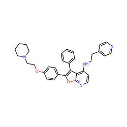 c1ccc(-c2c(-c3ccc(OCCN4CCCCC4)cc3)oc3nccc(NCCc4ccncc4)c23)cc1 ZINC000014965389