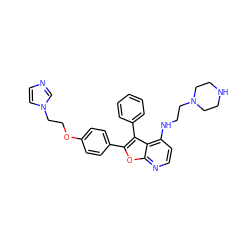 c1ccc(-c2c(-c3ccc(OCCn4ccnc4)cc3)oc3nccc(NCCN4CCNCC4)c23)cc1 ZINC000096900557