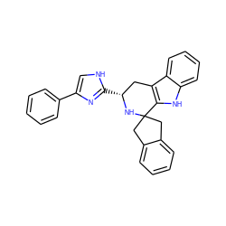 c1ccc(-c2c[nH]c([C@@H]3Cc4c([nH]c5ccccc45)C4(Cc5ccccc5C4)N3)n2)cc1 ZINC000026816315