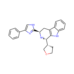 c1ccc(-c2c[nH]c([C@H]3Cc4c([nH]c5ccccc45)[C@H]([C@@H]4CCOC4)N3)n2)cc1 ZINC000084688194