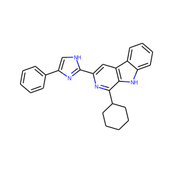 c1ccc(-c2c[nH]c(-c3cc4c([nH]c5ccccc54)c(C4CCCCC4)n3)n2)cc1 ZINC000013863932