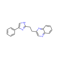 c1ccc(-c2c[nH]c(CCc3cnc4ccccc4n3)n2)cc1 ZINC000072318705