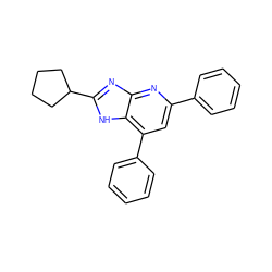 c1ccc(-c2cc(-c3ccccc3)c3[nH]c(C4CCCC4)nc3n2)cc1 ZINC000034800846