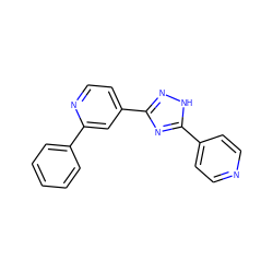 c1ccc(-c2cc(-c3n[nH]c(-c4ccncc4)n3)ccn2)cc1 ZINC000049016470