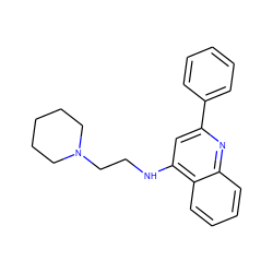 c1ccc(-c2cc(NCCN3CCCCC3)c3ccccc3n2)cc1 ZINC000000084281