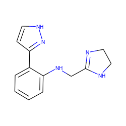 c1ccc(-c2cc[nH]n2)c(NCC2=NCCN2)c1 ZINC000013488553