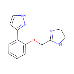 c1ccc(-c2cc[nH]n2)c(OCC2=NCCN2)c1 ZINC000013437839