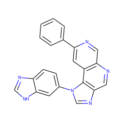 c1ccc(-c2cc3c(cn2)ncc2ncn(-c4ccc5nc[nH]c5c4)c23)cc1 ZINC001772635357