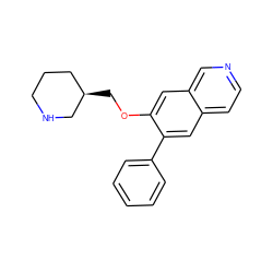 c1ccc(-c2cc3ccncc3cc2OC[C@@H]2CCCNC2)cc1 ZINC000040938693