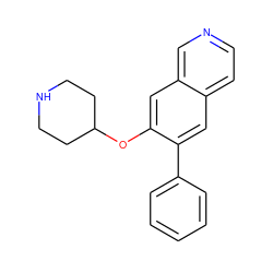 c1ccc(-c2cc3ccncc3cc2OC2CCNCC2)cc1 ZINC000040938142