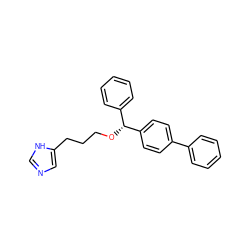 c1ccc(-c2ccc([C@H](OCCCc3cnc[nH]3)c3ccccc3)cc2)cc1 ZINC001772618891