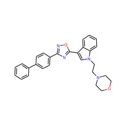 c1ccc(-c2ccc(-c3noc(-c4cn(CCN5CCOCC5)c5ccccc45)n3)cc2)cc1 ZINC000034243198