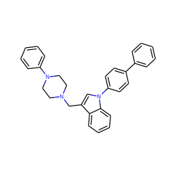 c1ccc(-c2ccc(-n3cc(CN4CCN(c5ccccc5)CC4)c4ccccc43)cc2)cc1 ZINC000103265564