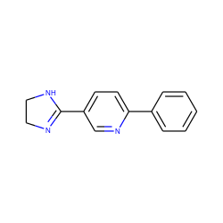 c1ccc(-c2ccc(C3=NCCN3)cn2)cc1 ZINC000035033808