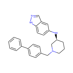 c1ccc(-c2ccc(CN3CCC[C@H](Nc4ccc5[nH]ncc5c4)C3)cc2)cc1 ZINC000114337625