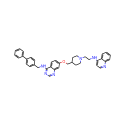 c1ccc(-c2ccc(CNc3ncnc4cc(OCC5CCN(CCNc6ccnc7ccccc67)CC5)ccc34)cc2)cc1 ZINC001772641661