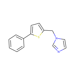 c1ccc(-c2ccc(Cn3ccnc3)s2)cc1 ZINC000066101817