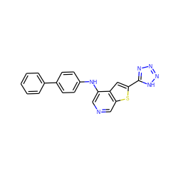 c1ccc(-c2ccc(Nc3cncc4sc(-c5nnn[nH]5)cc34)cc2)cc1 ZINC000040829163