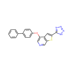 c1ccc(-c2ccc(Oc3cncc4sc(-c5nnn[nH]5)cc34)cc2)cc1 ZINC000040407095