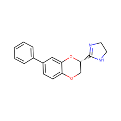 c1ccc(-c2ccc3c(c2)O[C@H](C2=NCCN2)CO3)cc1 ZINC000040949719