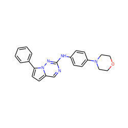 c1ccc(-c2ccc3cnc(Nc4ccc(N5CCOCC5)cc4)nn23)cc1 ZINC000072179763