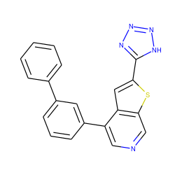 c1ccc(-c2cccc(-c3cncc4sc(-c5nnn[nH]5)cc34)c2)cc1 ZINC000040409364