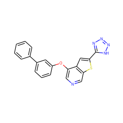 c1ccc(-c2cccc(Oc3cncc4sc(-c5nnn[nH]5)cc34)c2)cc1 ZINC000040976787