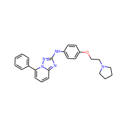 c1ccc(-c2cccc3nc(Nc4ccc(OCCN5CCCC5)cc4)nn23)cc1 ZINC000096169601