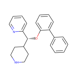 c1ccc(-c2ccccc2O[C@@H](c2ccccn2)C2CCNCC2)cc1 ZINC000043023125