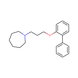 c1ccc(-c2ccccc2OCCCN2CCCCCC2)cc1 ZINC000002839693