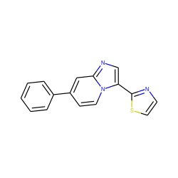 c1ccc(-c2ccn3c(-c4nccs4)cnc3c2)cc1 ZINC000003819296