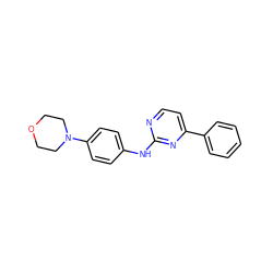 c1ccc(-c2ccnc(Nc3ccc(N4CCOCC4)cc3)n2)cc1 ZINC000049033975