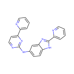 c1ccc(-c2ccnc(Nc3ccc4[nH]c(-c5ccccn5)nc4c3)n2)nc1 ZINC000144252776