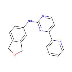 c1ccc(-c2ccnc(Nc3ccc4c(c3)COC4)n2)nc1 ZINC000144258591